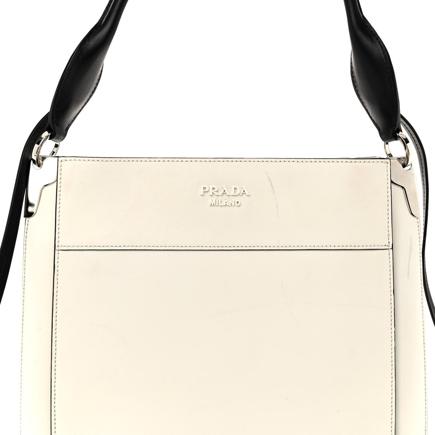 City Calfskin Small Margit Bag White Black