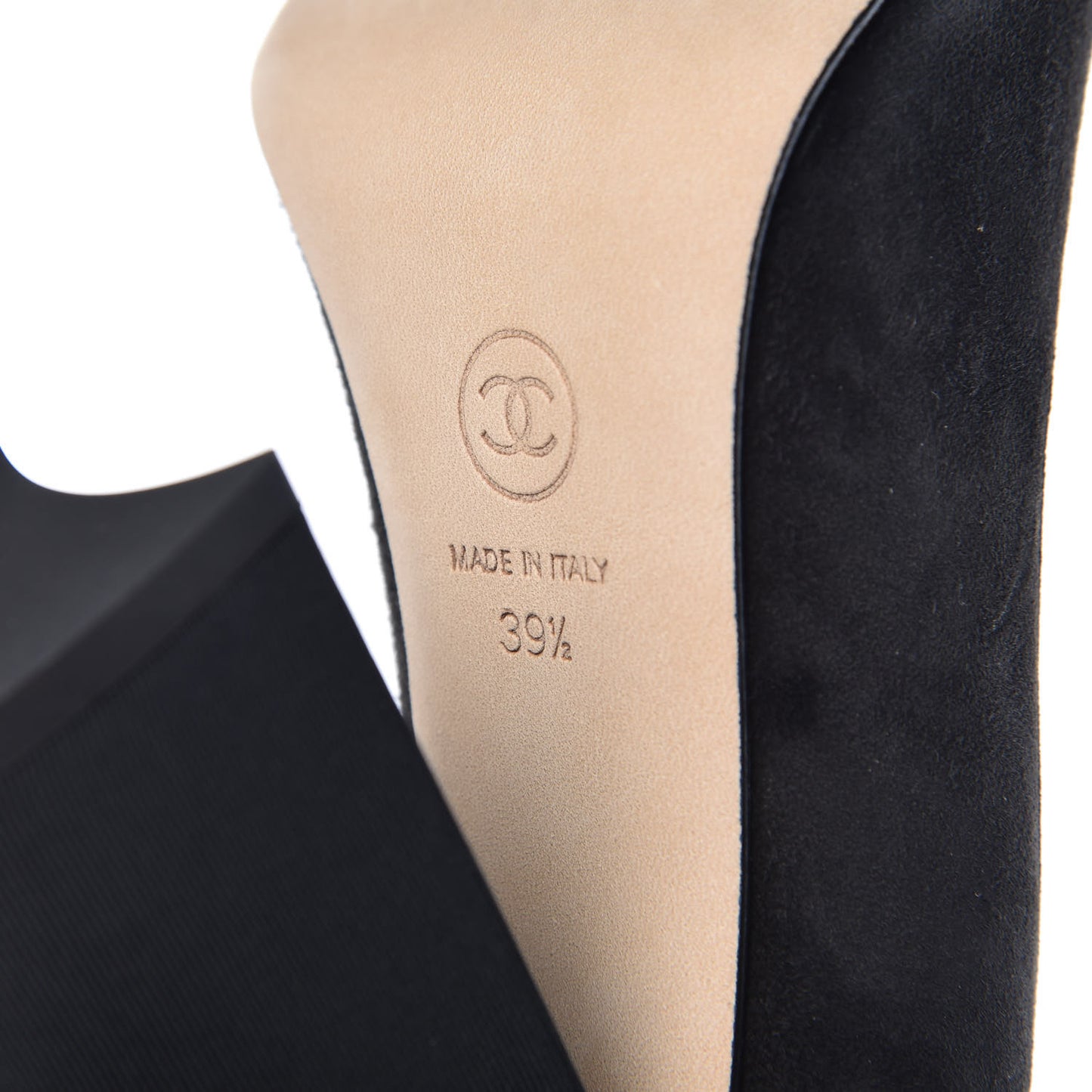 Suede Grosgrain Pearl CC Cap Toe Pump 39.5 Black