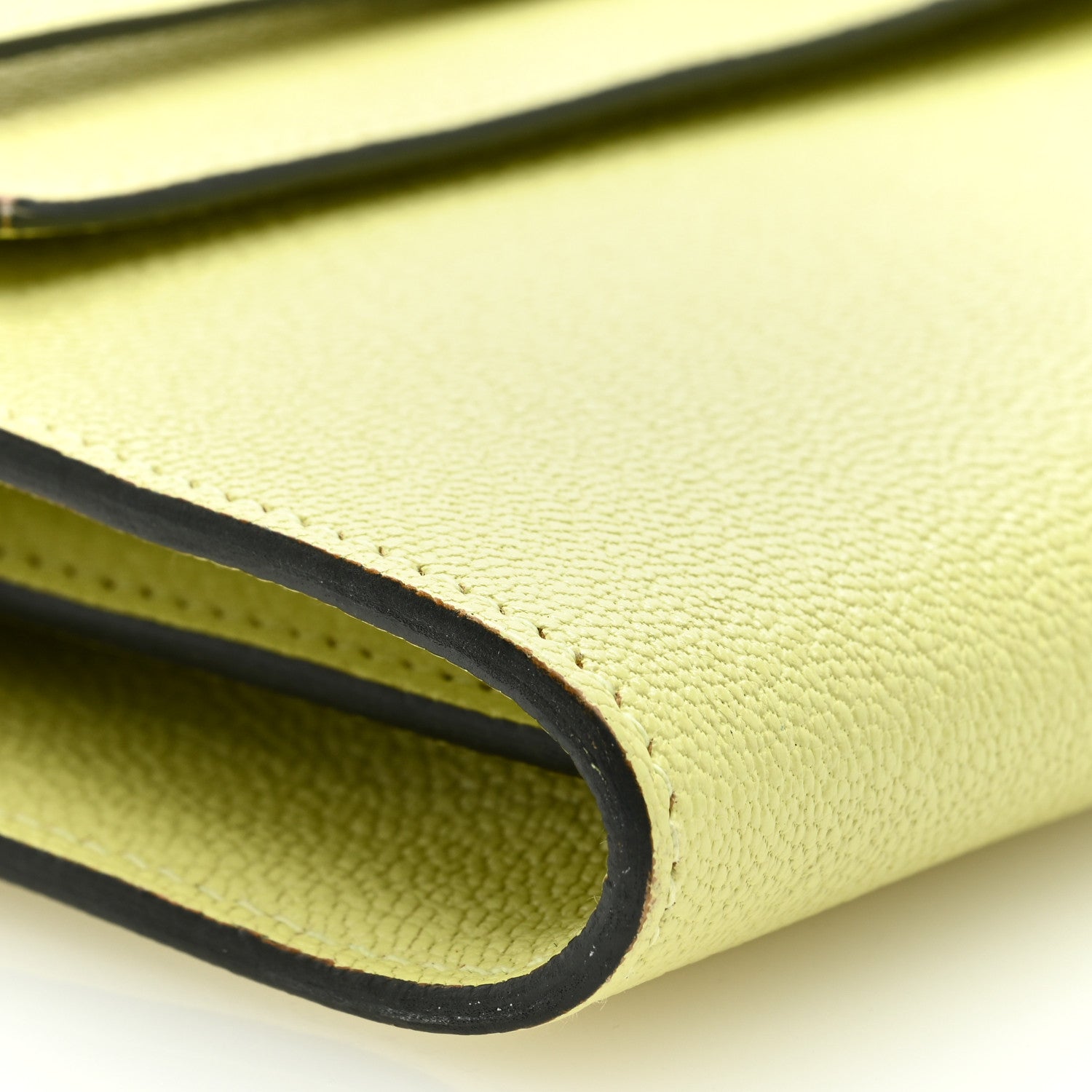 Hermes Chevre Mysore Kelly Wallet To Go Jaune Bourgeon 8 of 9