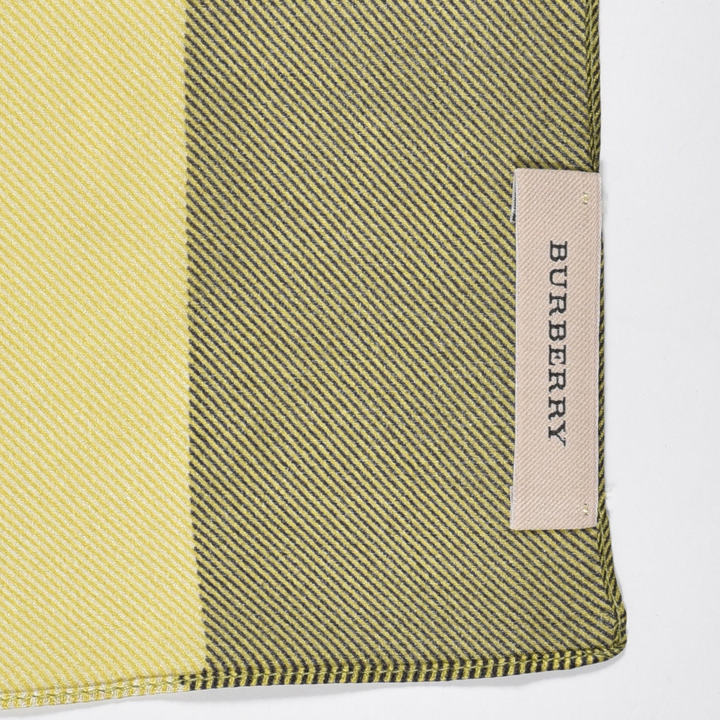 Silk Cashmere Half Mega Check Scarf Green Cream