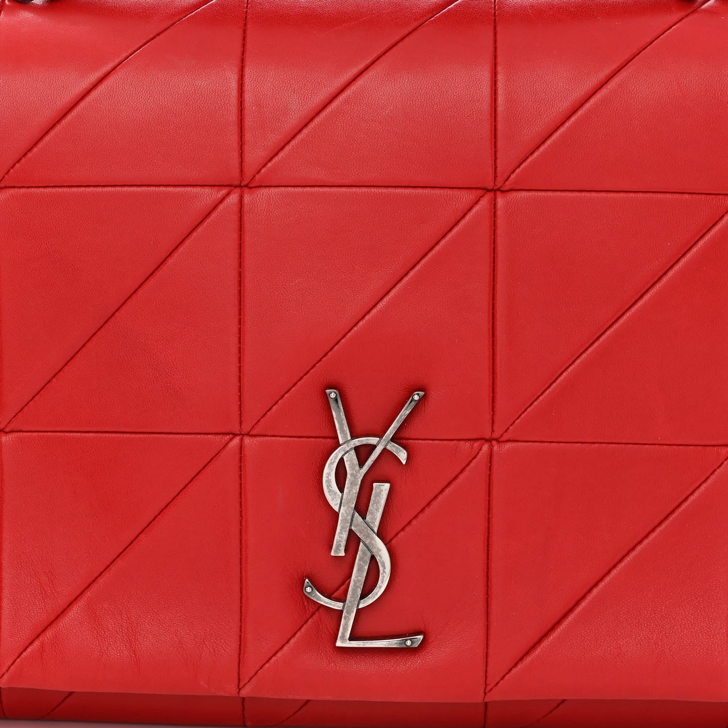 Saint Laurent Lambskin Patchwork Monogram Large Jamie Red 8 of 10