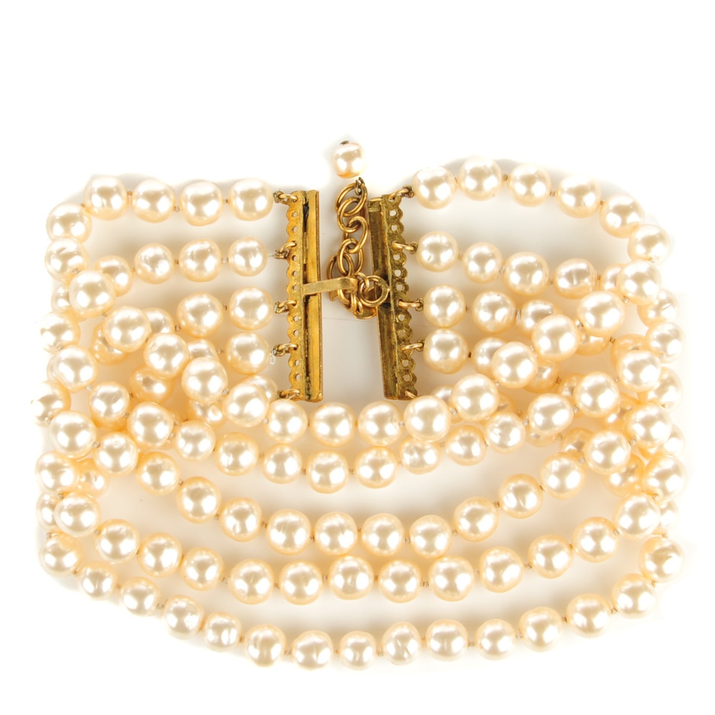 Pearl Layered Choker Necklace Gold