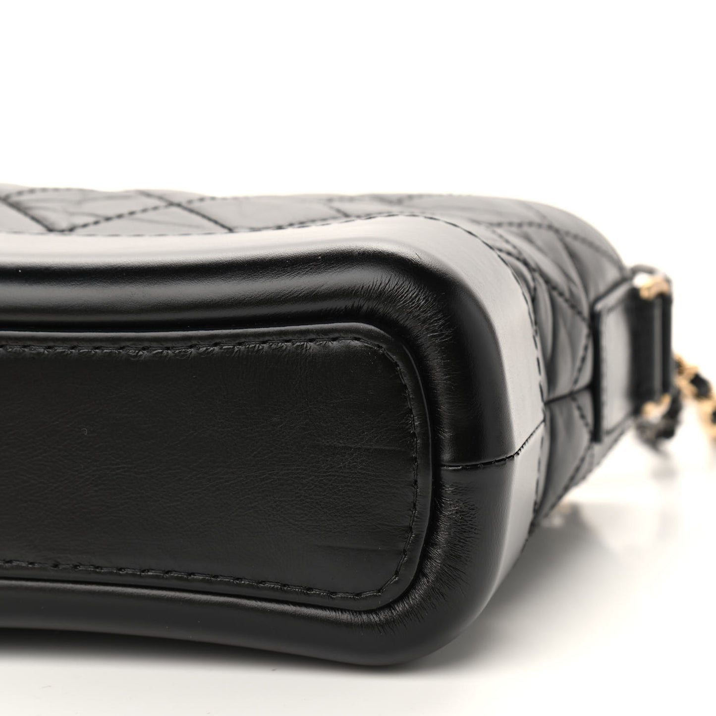 Aged Calfskin Quilted Small Gabrielle Hobo Black
