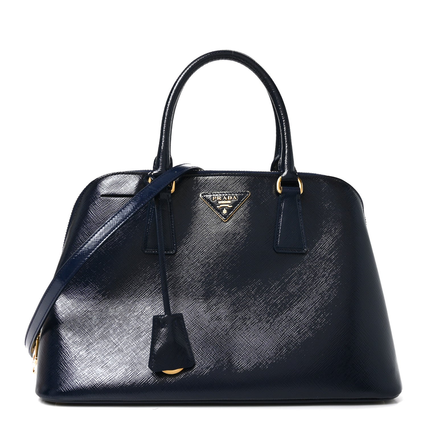 Prada Saffiano Vernice Medium Open Promenade Tote Royal 1 of 9