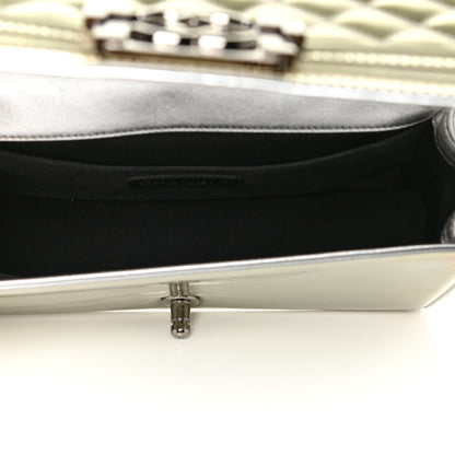 Chanel Metallic Patent Calfskin Quilted Medium Boy Flap Silver 4 of 16