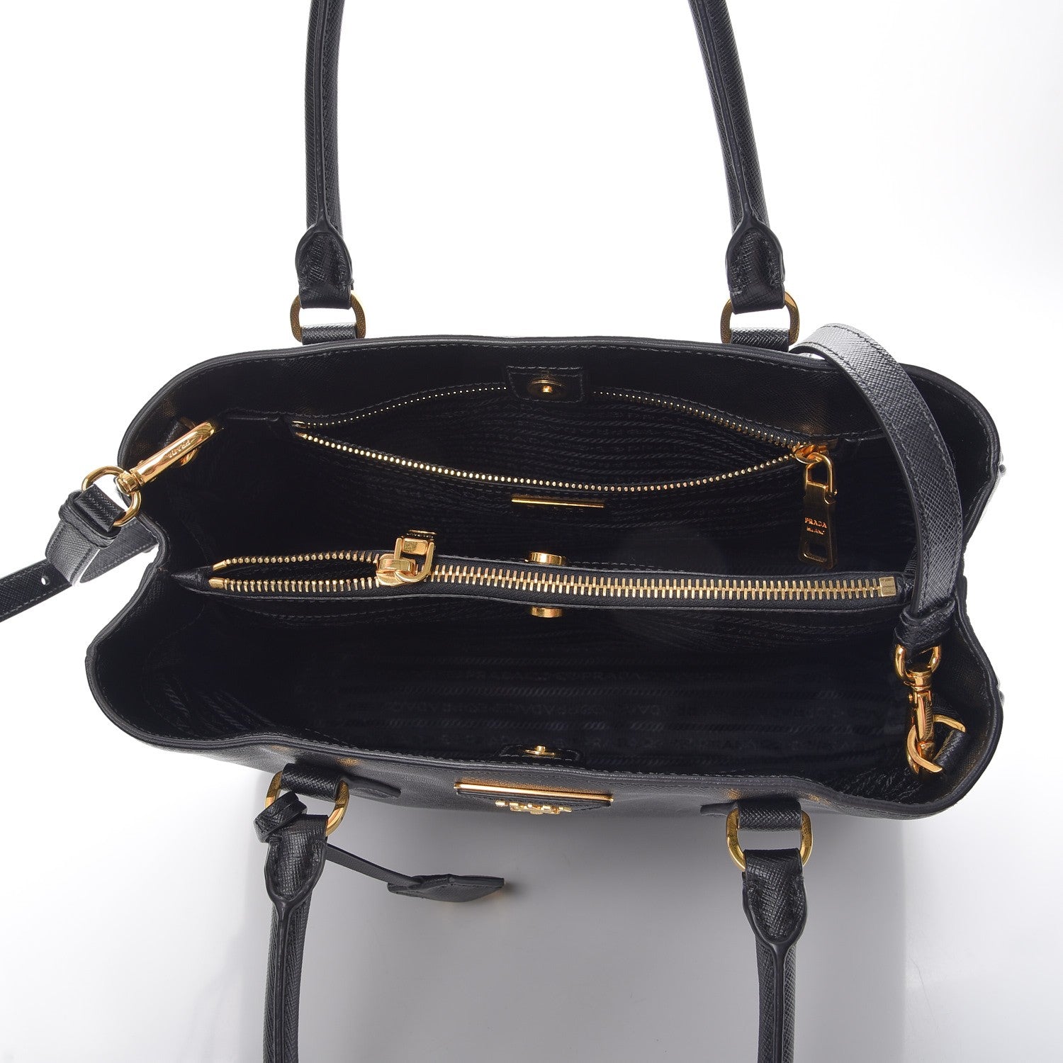 Prada Saffiano Lux Medium Tote Nero Black 5 of 10