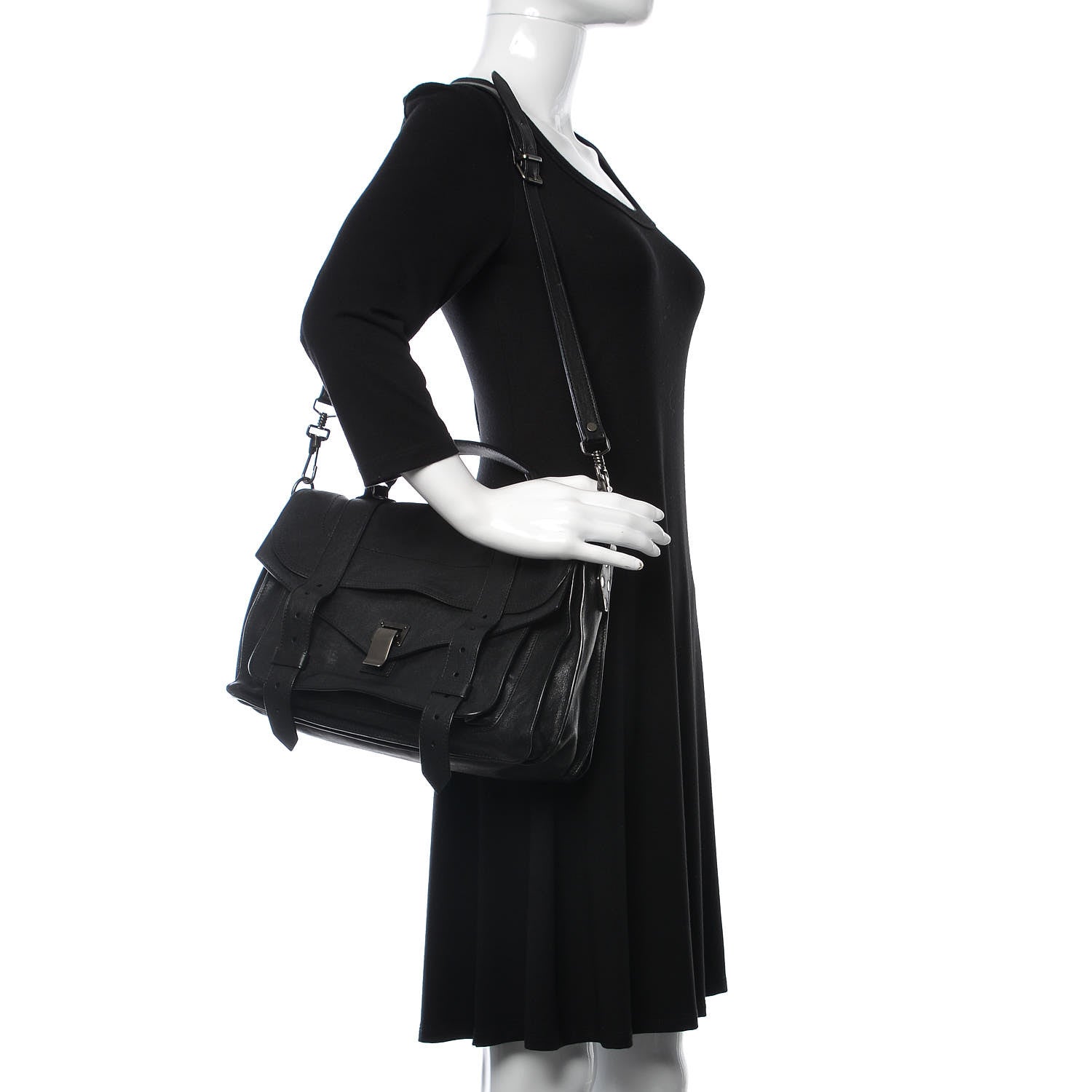 Proenza Schouler Lambskin Medium PS1 Satchel Black 2 of 7