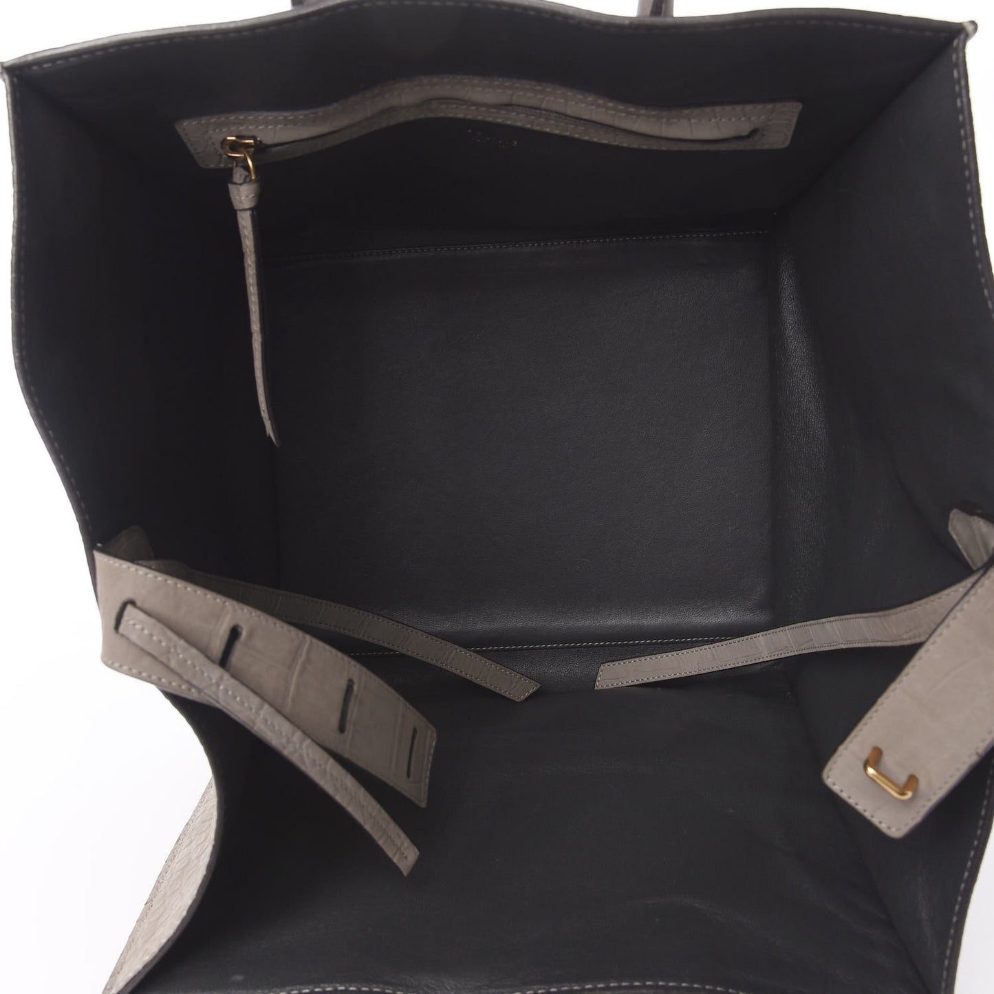 Crocodile Embossed Nubuck Medium Phantom Luggage Grey