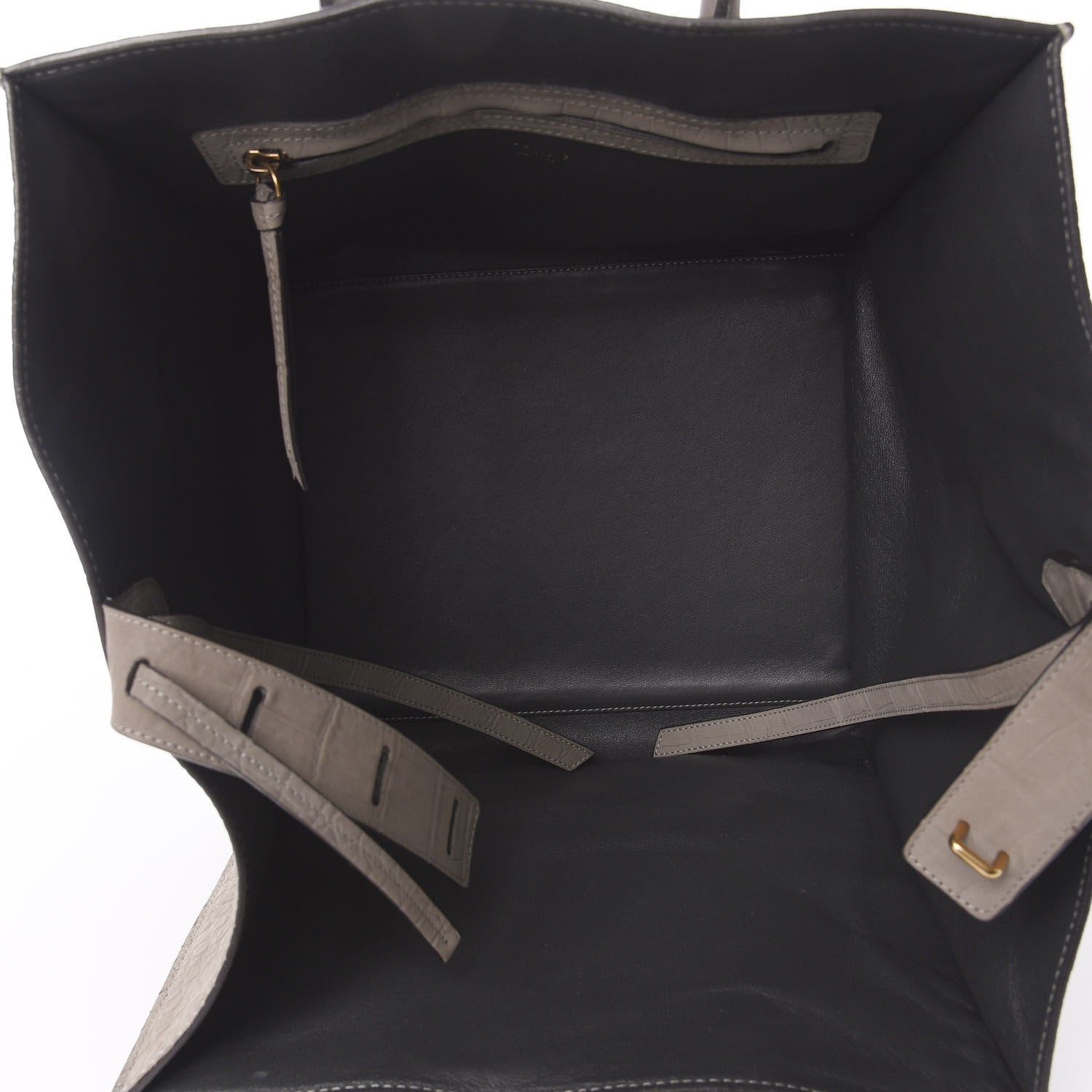 Celine Crocodile Embossed Nubuck Medium Phantom Luggage Grey 4 of 15