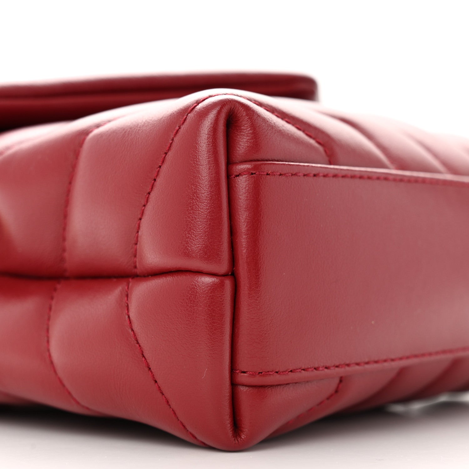 Saint Laurent Calfskin Y Quilted Monogram Toy Loulou Crossbody Bag Rouge 10 of 19