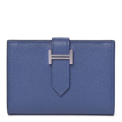 Hermes Epsom Bearn Card Holder Wallet Bleu Brighton 1 of 7
