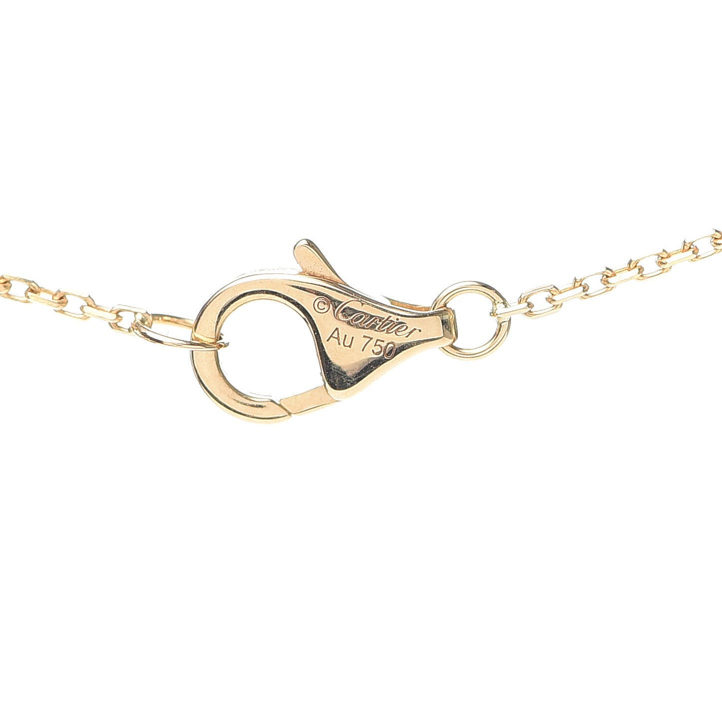 18K Yellow Gold Diamond Mother of Pearl XS Amulette de Cartier Pendant Necklace