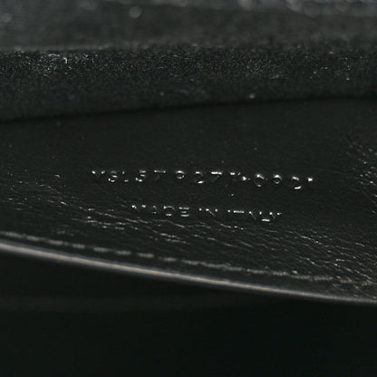 Saint Laurent Shiny Calfskin Crocodile Embossed Manhattan Baguette Black 7 of 10