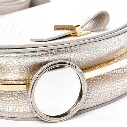 Delvaux Metallic Crispy Calfskin Mini Le Mutin Saddle Bag Antique Silver 7 of 7