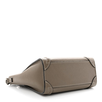 Celine Drummed Calfskin Nano Luggage Souris 4 of 12