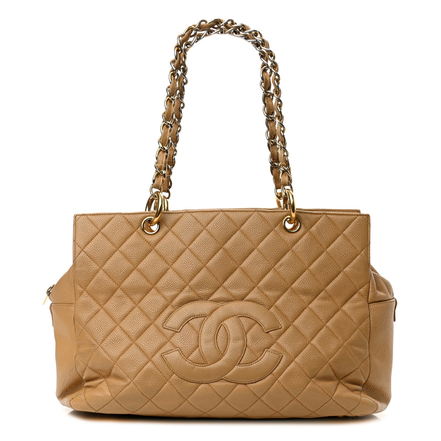 Caviar Quilted Grand Timeless Tote GTT Beige