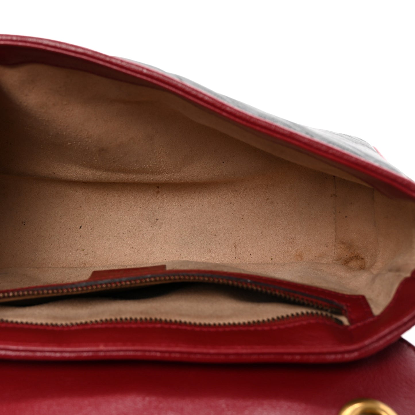 Vintage Effect Calfskin Matelasse Diagonal Small Torchon GG Marmont Shoulder Bag Black Romantic Cherry
