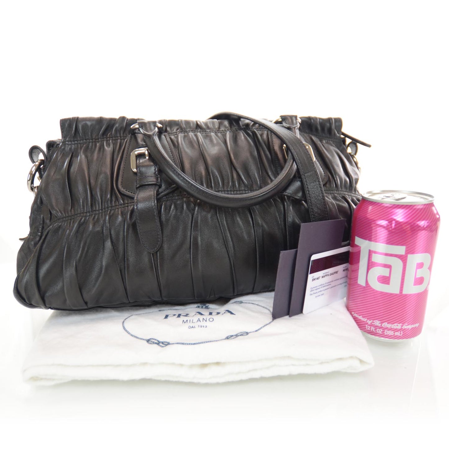 Nappa Gaufre Tote Nero Black