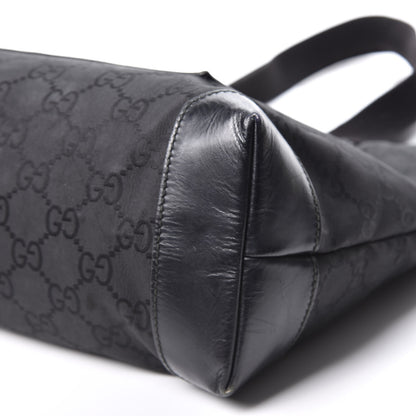 Gucci Nylon Monogram Calfskin Large Tote Bag Black 6 of 13