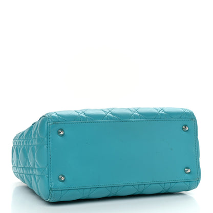 Christian Dior Lambskin Cannage Medium Lady Dior Turquoise 4 of 20
