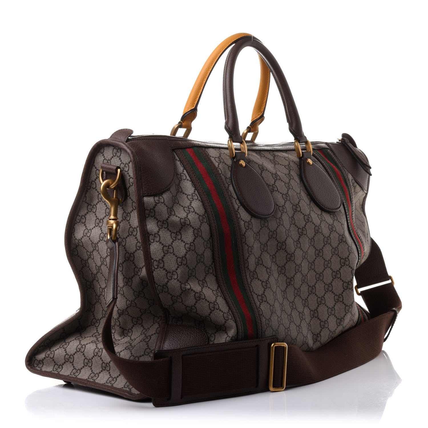 Gucci Soft GG Supreme Monogram Web Neo Vintage Duffle Bag Beige New Acero Crop 3 of 13
