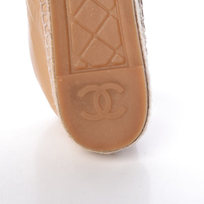 Chanel Lambskin CC Espadrilles 37 Beige Black 9 of 14