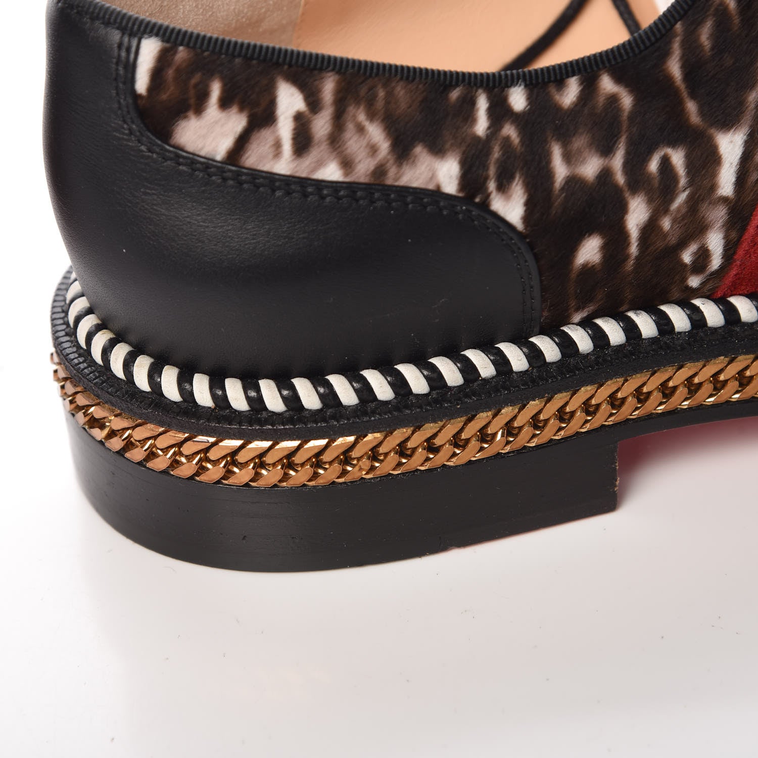 Christian Louboutin Calf Hair Suede Chain Trim Womens Latcho Oxfords 39 14 of 16
