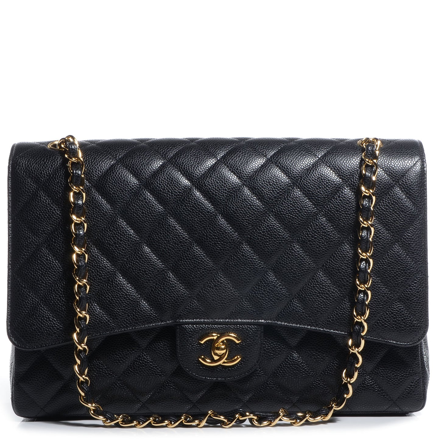 Caviar Maxi Single Flap Black