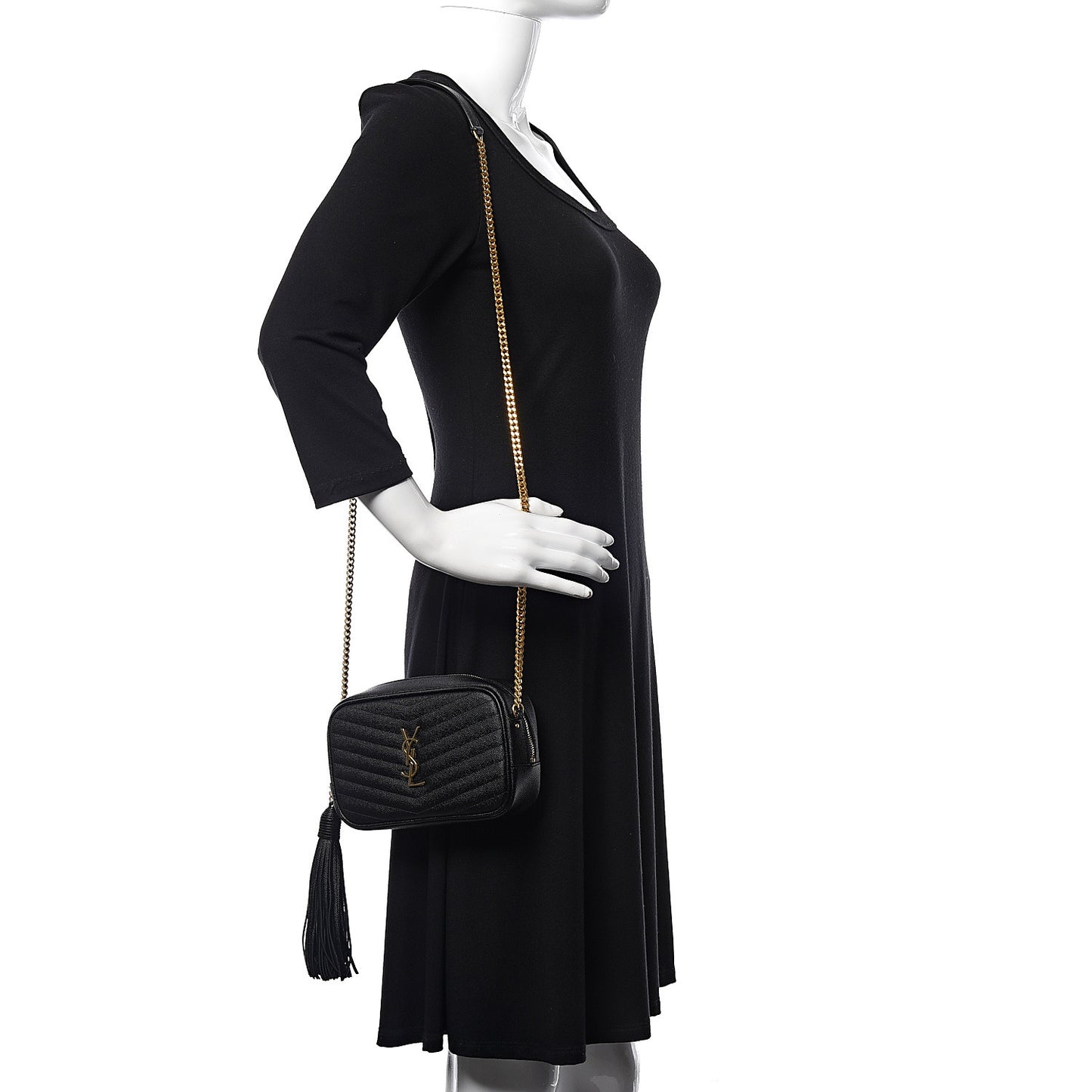 Grain De Poudre Matelasse Monogram Mini Lou Camera Bag Black