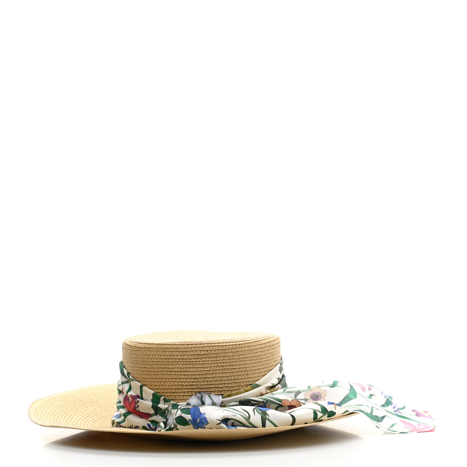Gucci Woven Rope Straw New Flora Alba Hat M White 5 of 8