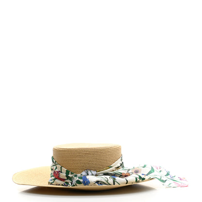 Gucci Woven Rope Straw New Flora Alba Hat M White 5 of 8