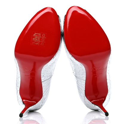 Christian Louboutin Specchio Martele New Very Prive 120 Pumps 37 Silver 4 of 5