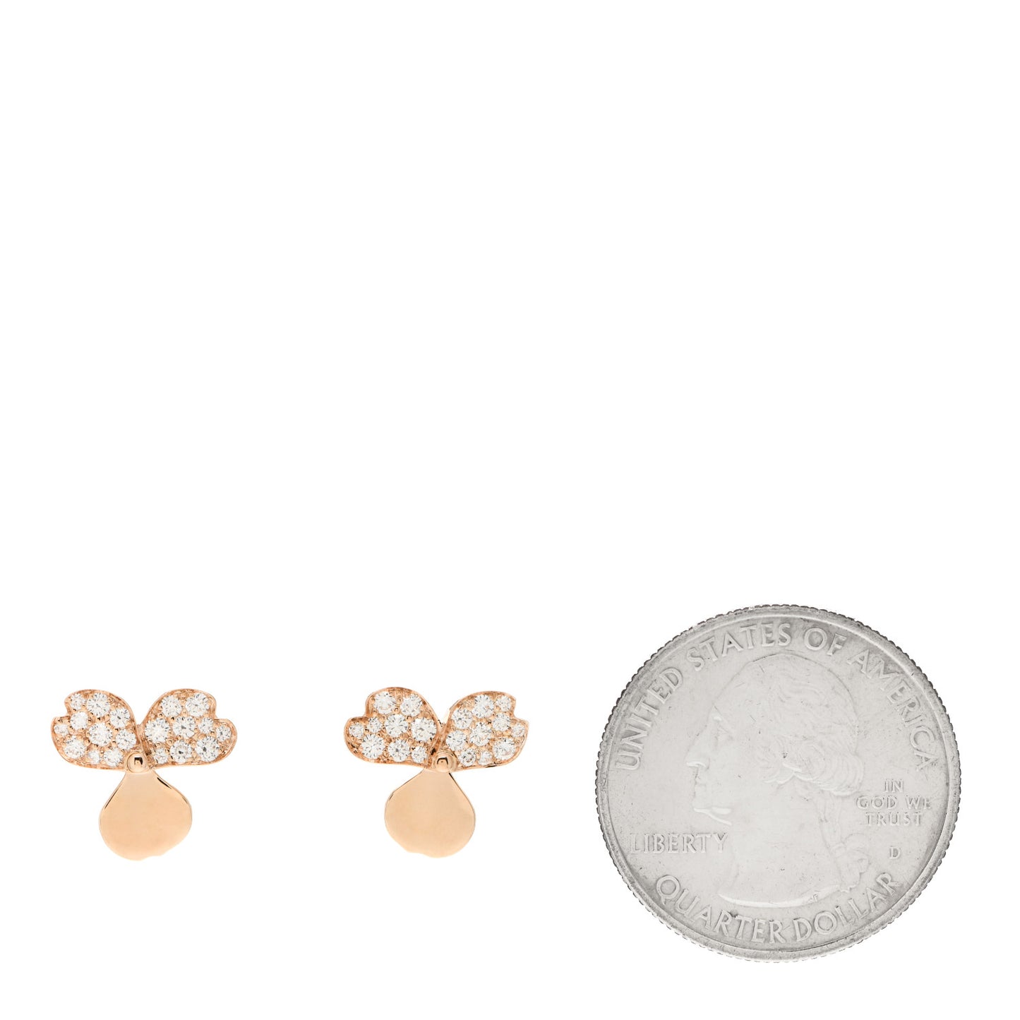 18K Rose Gold Diamond Paper Flowers Earrings