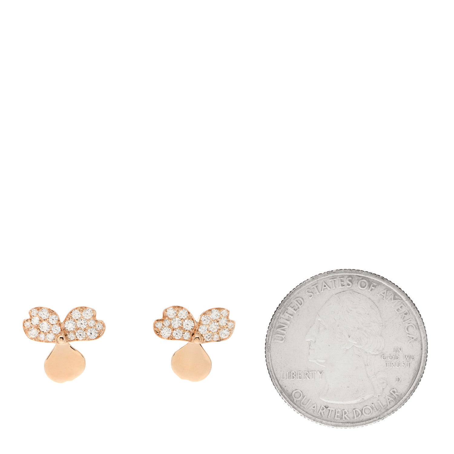Tiffany 18K Rose Gold Diamond Paper Flowers Earrings 2 of 5
