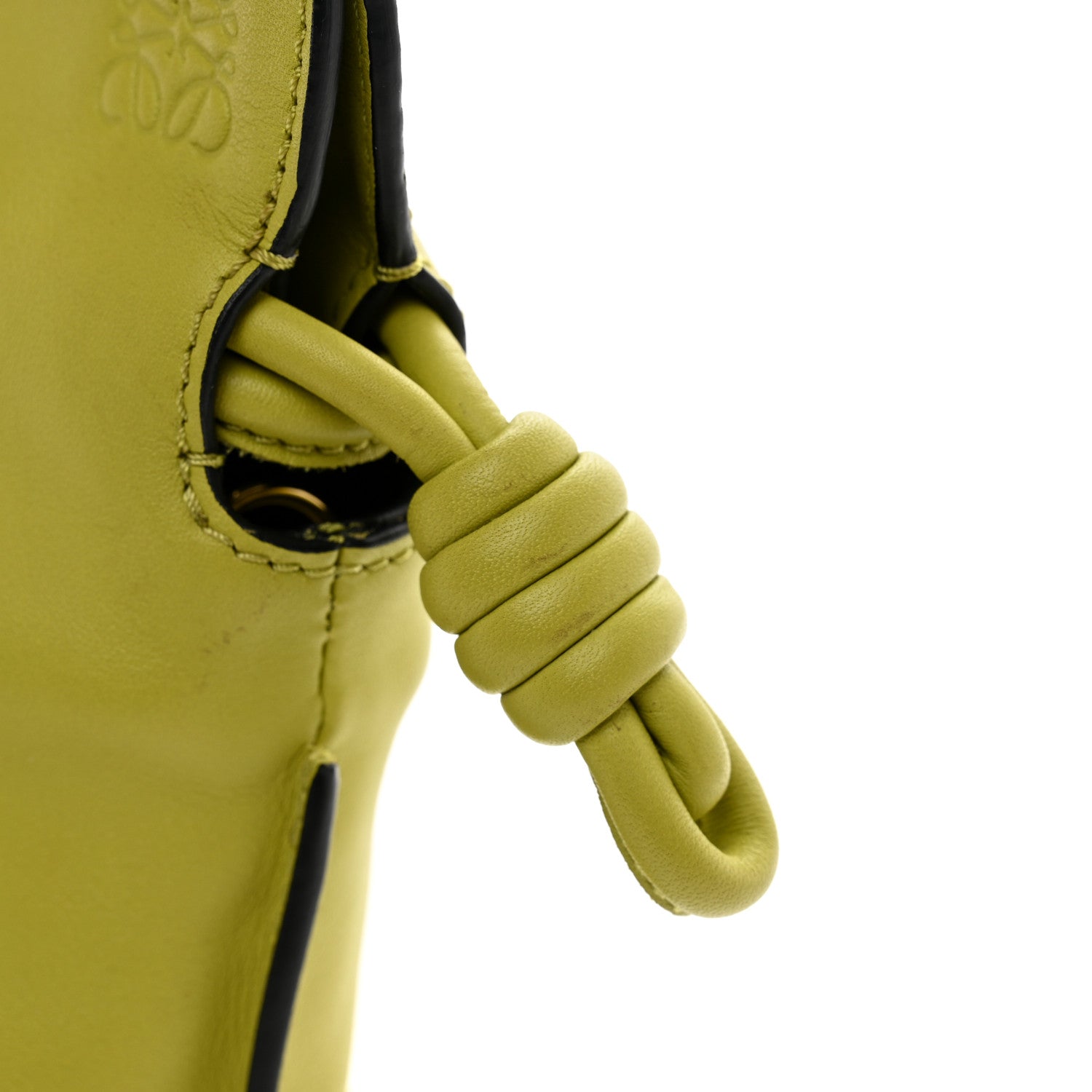 Loewe Calfskin Mini Flamenco Knot Clutch Lime Yellow 10 of 10