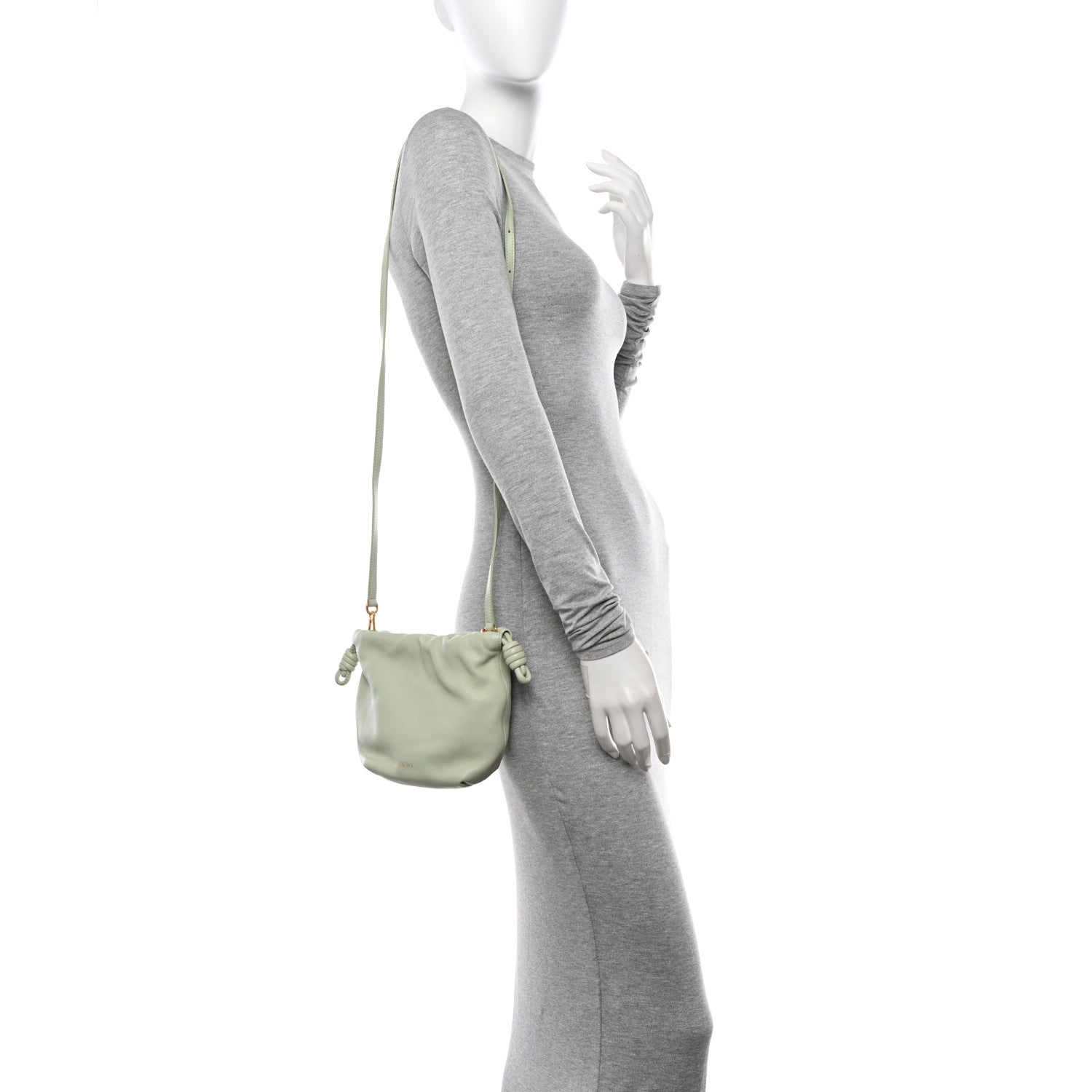 Loewe Mellow Nappa Donut Chain Mini Flamenco Knot Clutch Spring Jade 2 of 12