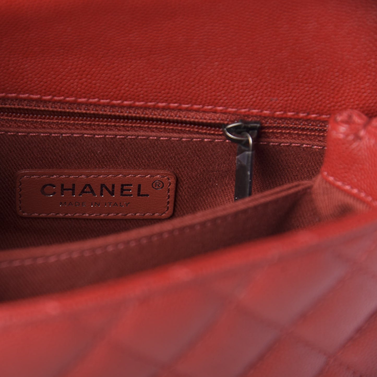 Caviar Quilted Mini Coco Handle Flap Dark Red