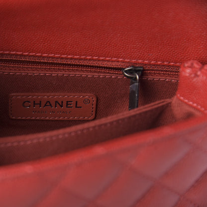Chanel Caviar Quilted Mini Coco Handle Flap Dark Red 7 of 12