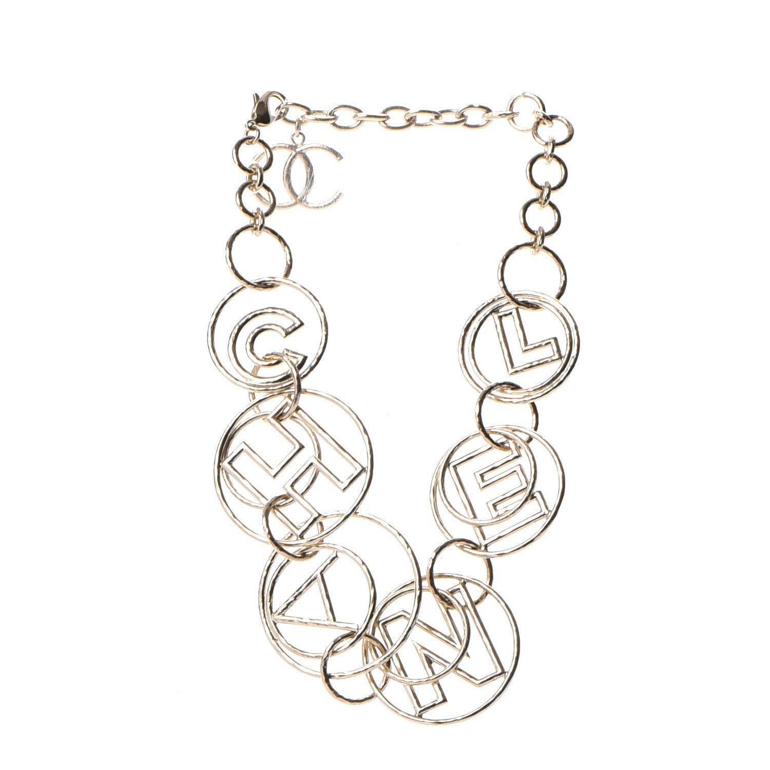 Chanel Hoop Cuba Logo Necklace Gold 3 of 7