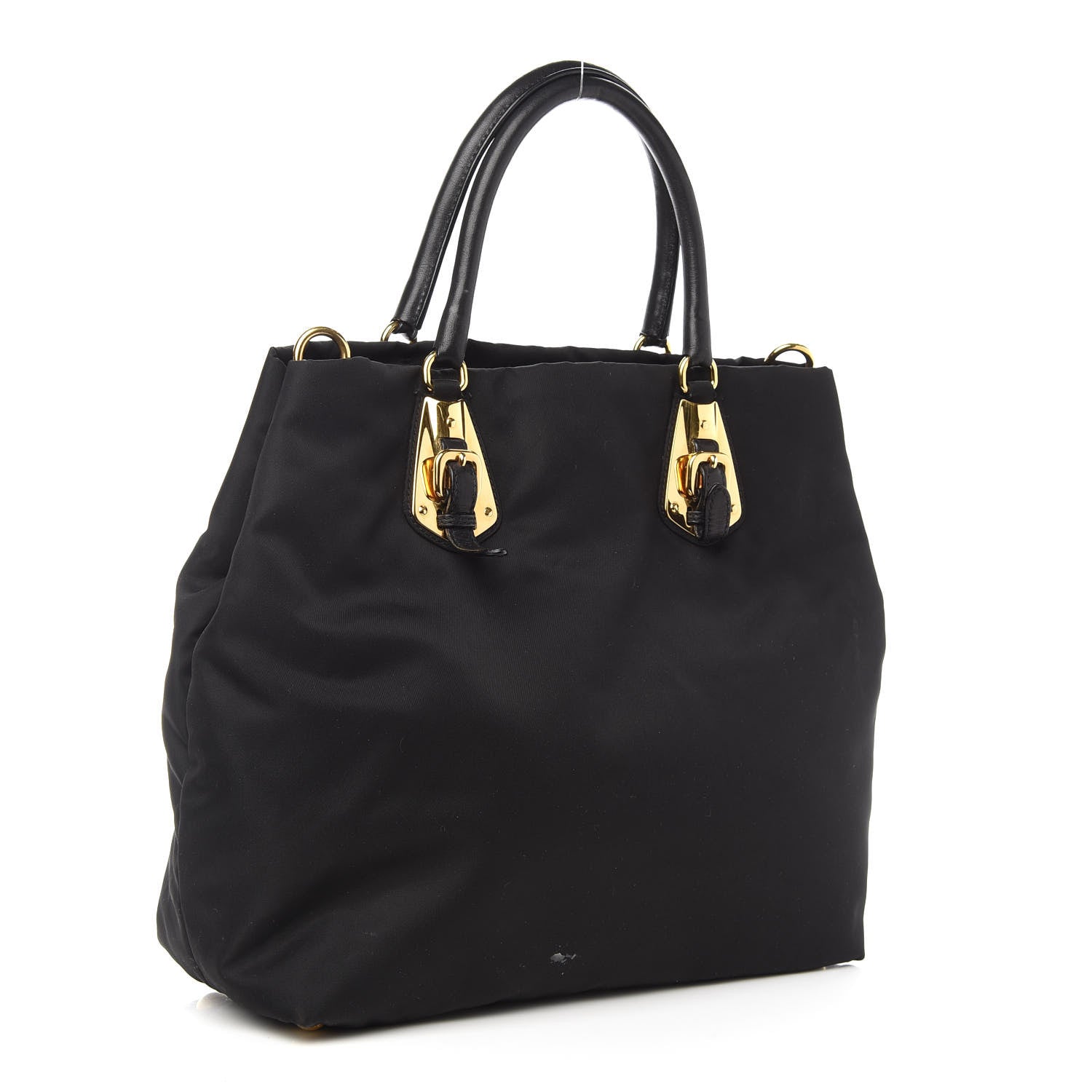 Prada Tessuto Nylon Soft Calf Tote Black 2 of 12