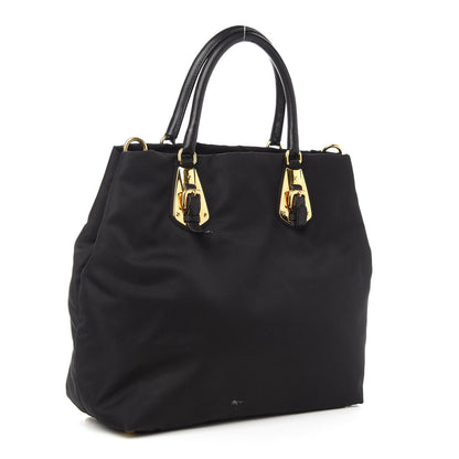 Prada Tessuto Nylon Soft Calf Tote Black 2 of 12