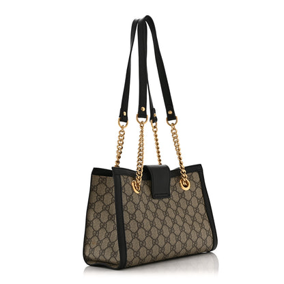 Gucci GG Supreme Monogram Small Padlock Tote Black 3 of 11