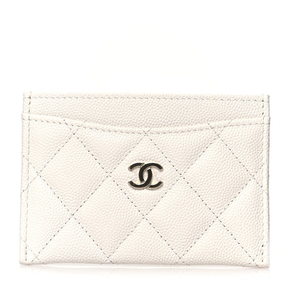 Chanel Caviar Quilted Card Holder White 1 of 9