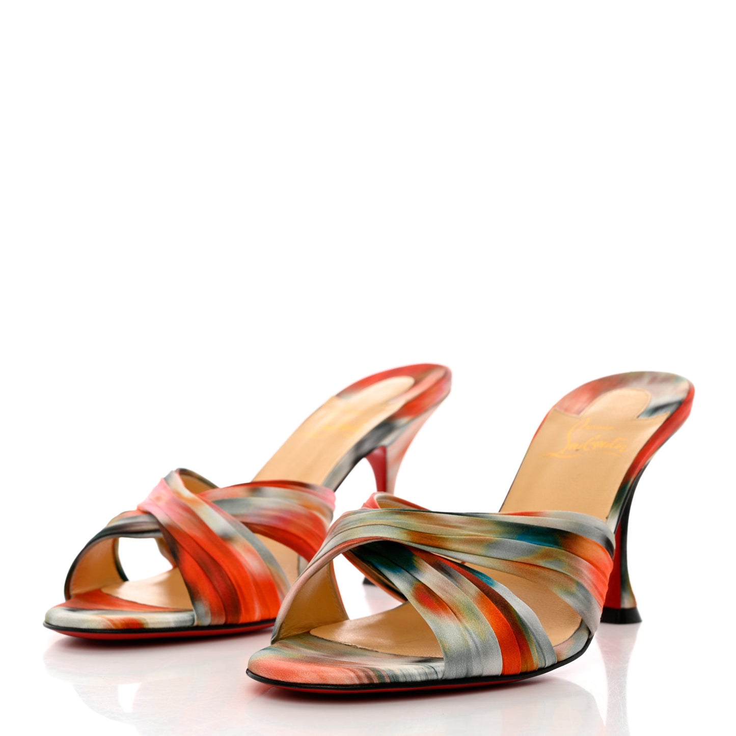Crepe Satin Ombre Nicol Is Back 85 Slide Sandals 38.5 Loubi