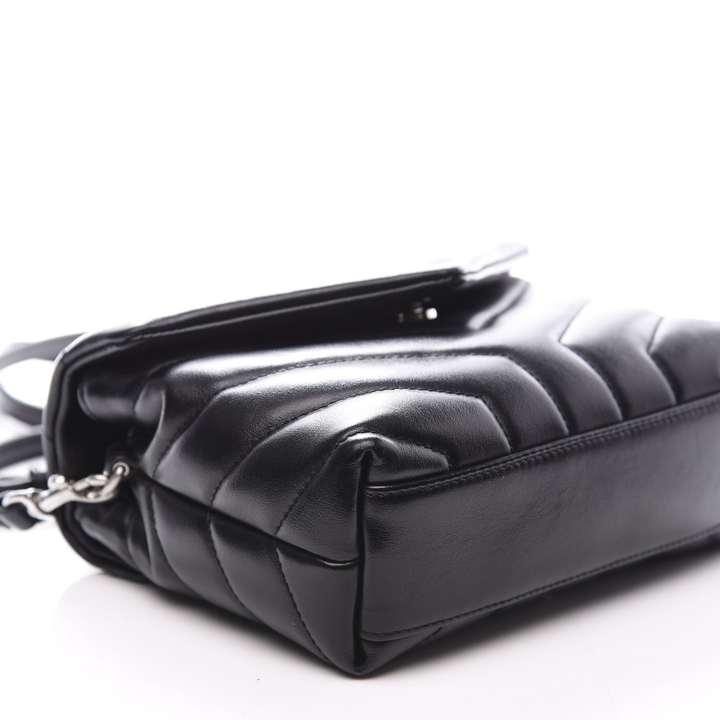 Calfskin Y Quilted Monogram Toy Loulou Crossbody Bag Black