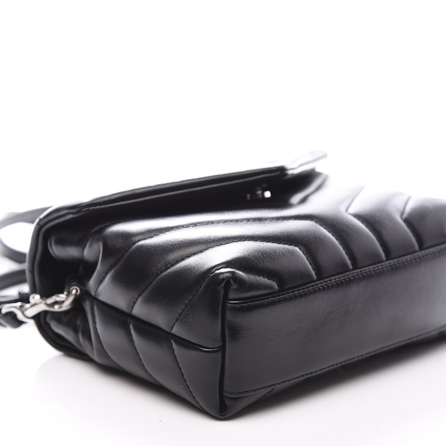 Saint Laurent Calfskin Y Quilted Monogram Toy Loulou Crossbody Bag Black 8 of 11
