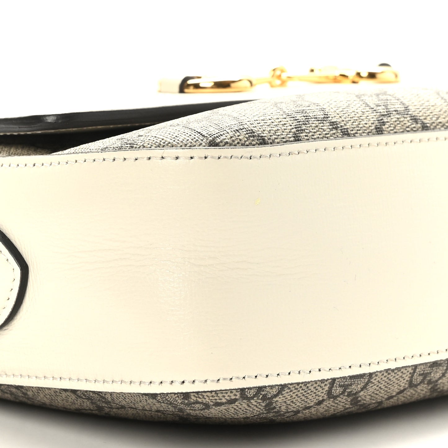 GG Supreme Monogram Small Horsebit 1955 Shoulder Bag Beige Mystic White