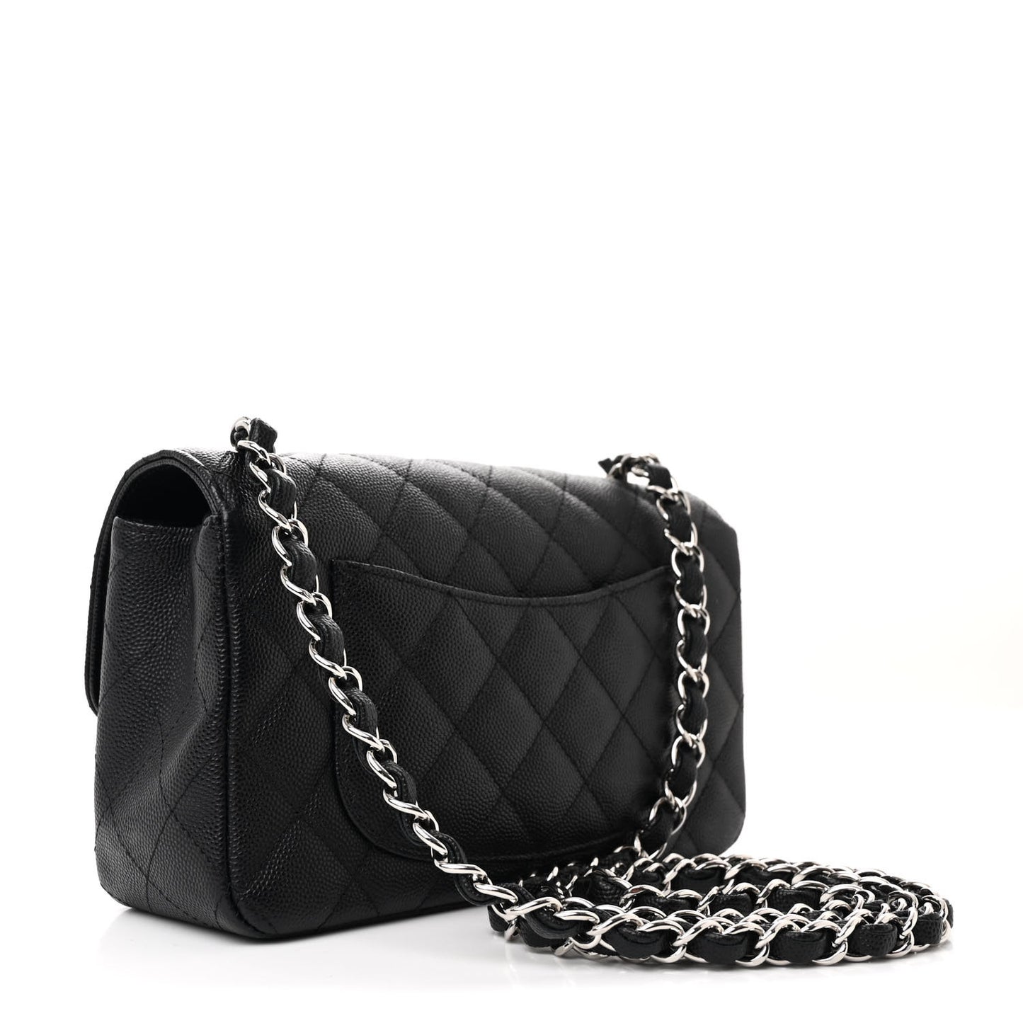 Caviar Quilted Mini Rectangular Flap Black
