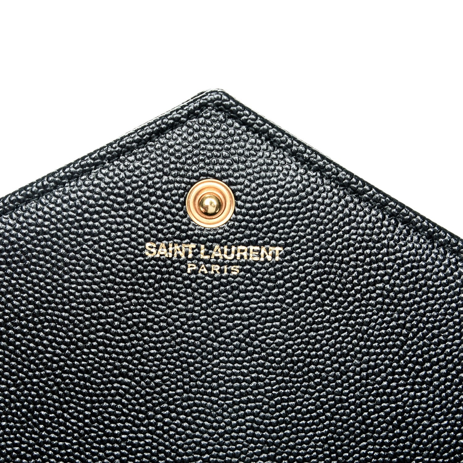 Saint Laurent Grain De Poudre Matelasse Chevron Monogram Chain Wallet Black 7 of 7