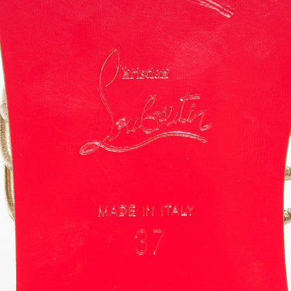 Christian Louboutin Glitter Blanca Gladiator Flat Sandals 37 Gold 6 of 6